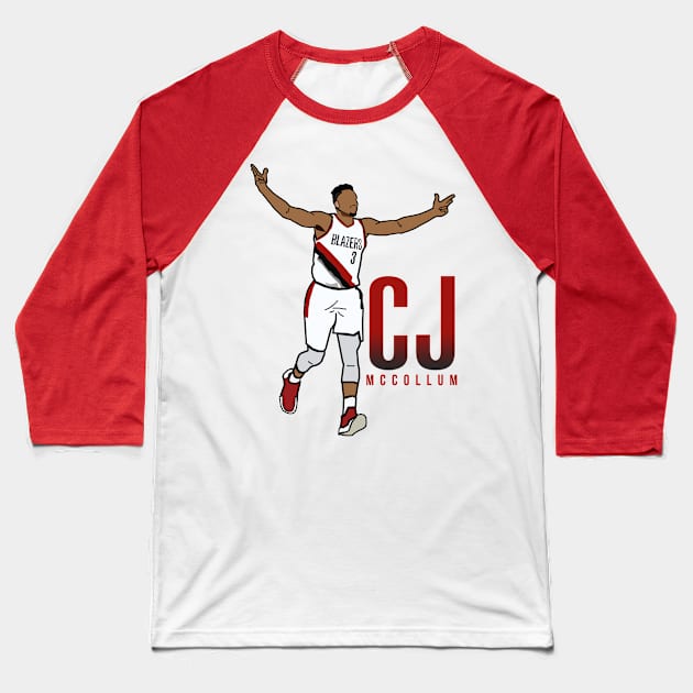 CJ McCollum - NBA Portland Trailblazers Baseball T-Shirt by xavierjfong